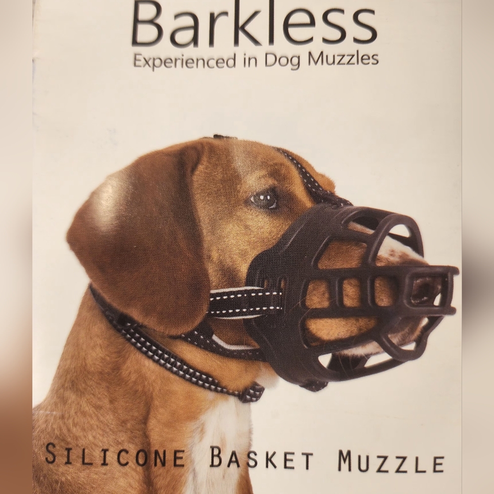 Barkless Silicone Basket Dog Muzzle Size 5 Adjustable NWT